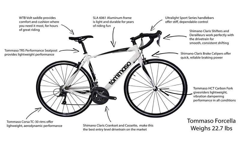 tommaso forcella endurance aluminum road bike